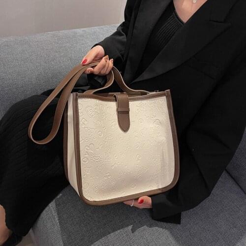 Ladies one-Shoulder Large-capacity Bag New Trendy Fashion Female Bag Texture Tote bag Wild tote bag Autumn and Winter bag Female