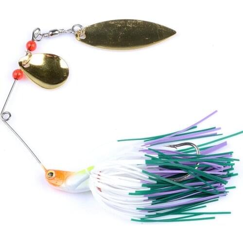 1pcs 20.5g Spinner Bait Fishing Lure With Brass Fishing Spoon Lure Metal Jig Jigging Lure Swimbait Spinnerbait