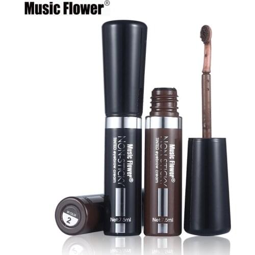 1Pcs Black Eyebrow Dye Cream Mascara Gel Long-lasting Music Flower Waterproof Brown Eye Brow Enhancer Pen Cosmetics With Brush