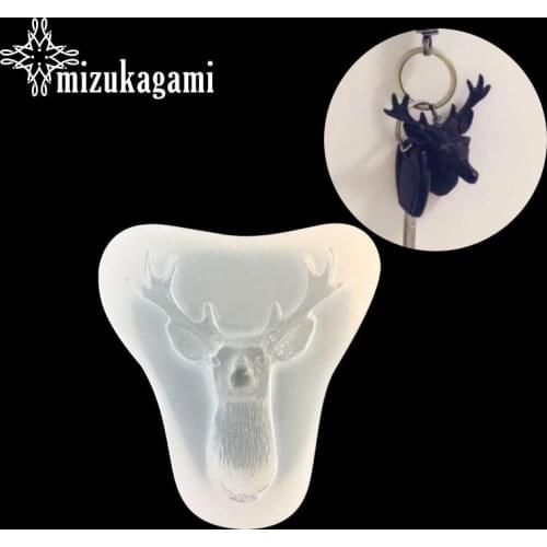 1pcs UV Resin Jewelry Liquid Silicone Mold 3D Elk Deer Head Cartoon Resin Charms Molds For DIY Pendant Decorate Making Jewelry