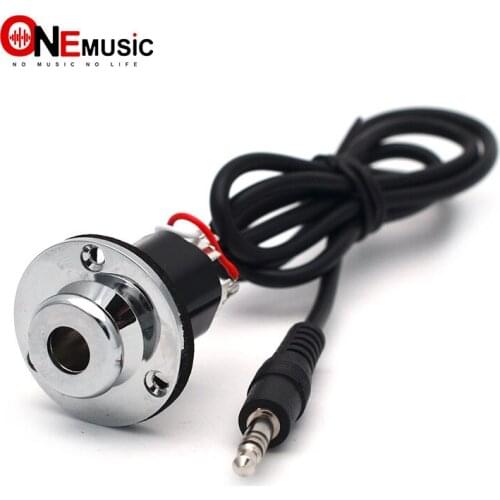 10pcs Guitar/Ukulele Equalizer Preamp Replacement EQ Output Cable 3.5mm input Jack and 6.5mm output Round Endpin Jack