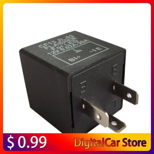 12V 3-PIN 0.02A-20A Electronic LED Adjustable Flasher Relay For Turn Signal Light Blinker