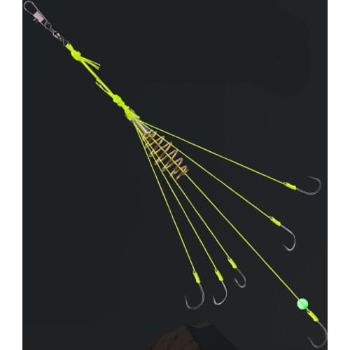 2PCS/box Explosion Fishing Hook Stainless Steel Springs Lure Fluorescent anti-hanging end throw rod hook Waist drum bait cage