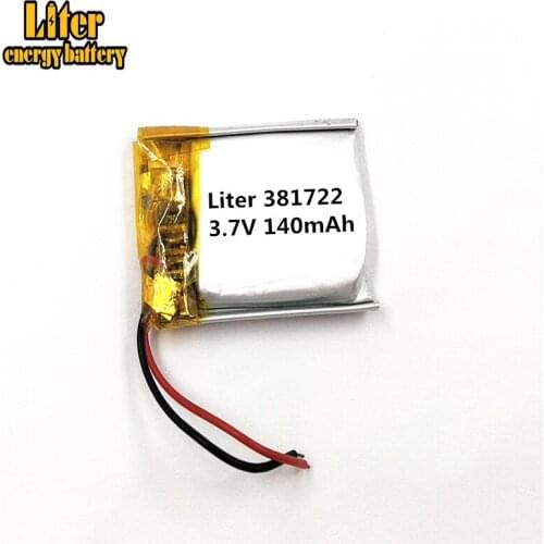 3.7V,140mAH,381722 PLIB; polymer lithium ion / Li-ion battery for GPS,mp3,mp4,mp5,dvd