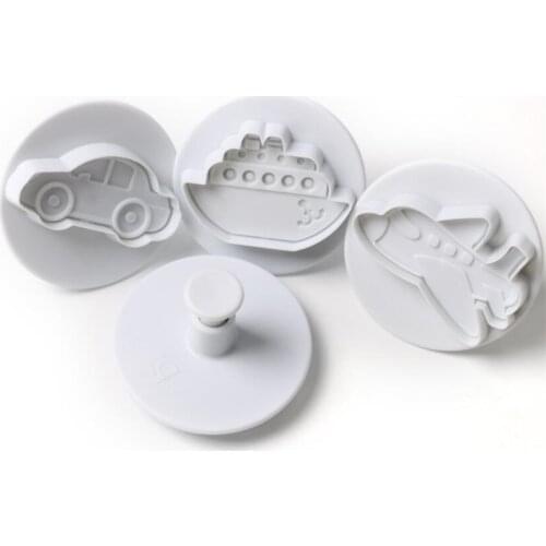 4PCS/set Airplane, Vehicle,Tank, Car Shape Plastic Biscuit Cookie Cutters Fondant Pastry Mold Cake Decorating Tools Candy Molds