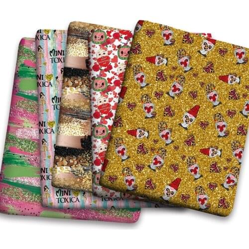 50*150cm New Colorful Cartoon Pattern Printed Leather Polyster Cotton Liverpool Bullet Fabric for DIY Handmade Half Yards