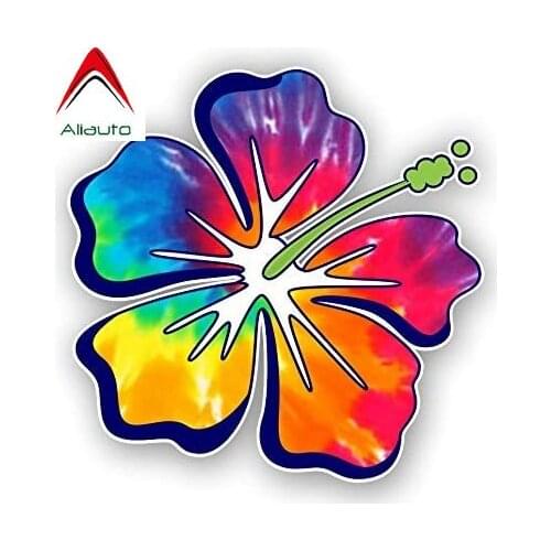 Aliauto Car Sticker Hibiscus Flower Hawaiian Sunscreen Waterproof for Window Laptop Auto Accessories Vinyl Decal,15cm*15cm