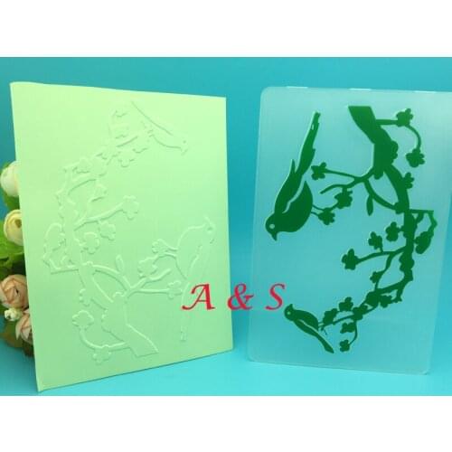 Bird And Flower Paper Card Plastic Embossing Folder For DIY Scrapbook Card Envelop Album Frame Decoration Template