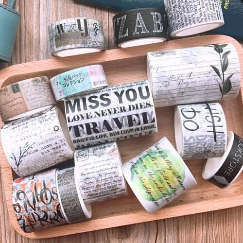 Retro Paper Tape Plant Letter Series DIY Diary Garbage Diary Decoration Label Sticker Album Scrapbook 5m