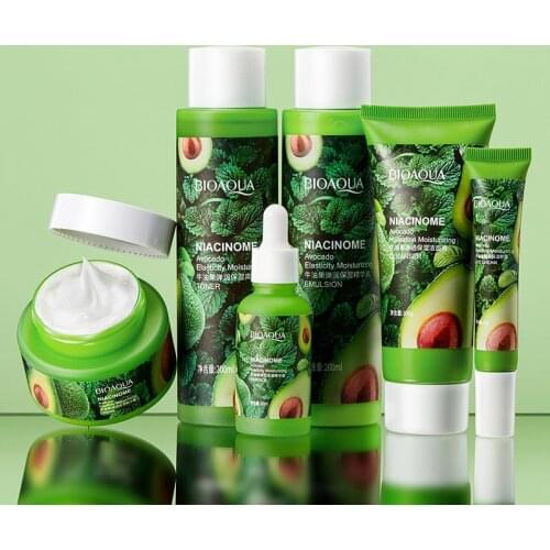 Avocado Elastic Six-piece Set Moisturizing Refreshing and Diminishing Dark Circles Anti-wrinkle and Reduce Fine Lines Skin Care
