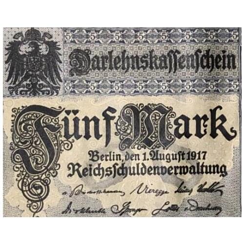 Germany 5 Marks, 1917 P-56 VF-AUNC Condition