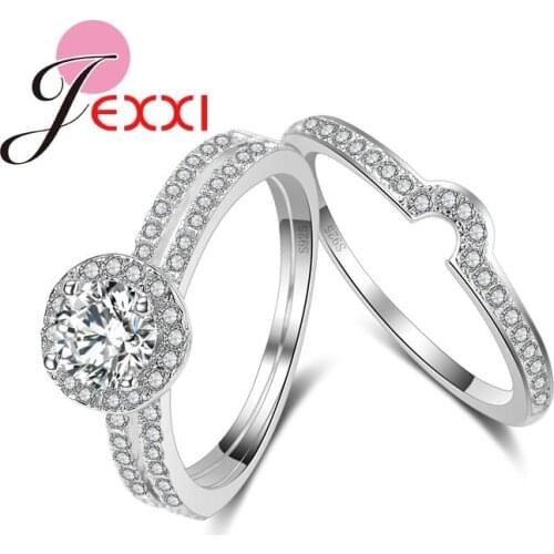 Hot Selling 925 Sterling Silver Ring CZ Crystal Rings for Women Wedding Anillos Crystal Wholesale Jewelry