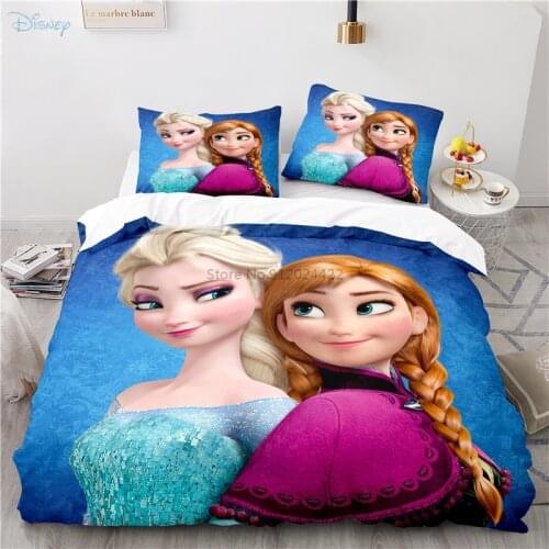 Home Textile Frozen Printed Bedding Set 3d Disney Cartoon Duvet Cover Set Pillowcase Twin Full Queen King Size Bedclothes 2/3PCS