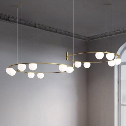 Nordic Creative Glass Ball Magic Bean Chandeliers Modern Living Room Home Decor Chandelier Restaurant Simple Led Hanging Lights