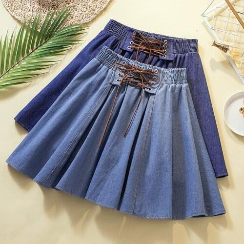 Strap Pleated Mini Female Plus Large Size Oversized WomenS Skirts Clothes 2021 Spring Summer Style Autumn Vintage High-Waisted