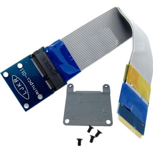 Laptop Mini PCI Express card Mini PCIe Extender Male to Female Extension Flexible Cable + half-size to full size bracket