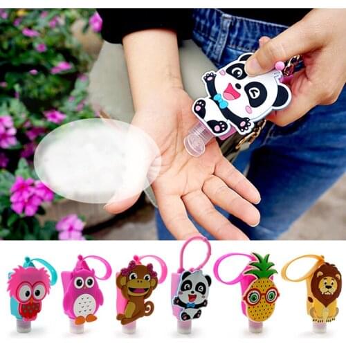 Cartoon Silicone Bath Baby Shower Hand Sanitizer Bottle Antibacterial Holder