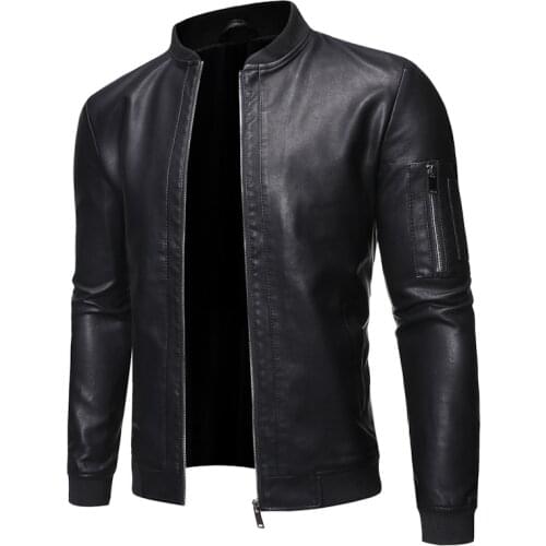 Leather Coat Men New Autumn and Winter Hot Style Mens Washed Leather Clothes PU Leather Jacket