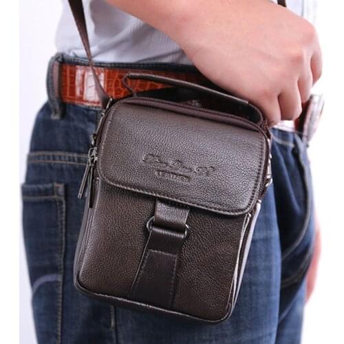 Genuine leather Men Waist Pack Fanny Messenger Belt Hip Bag Real Cowhide Male Small Tote Handbag Shoulder Crossbody Bags