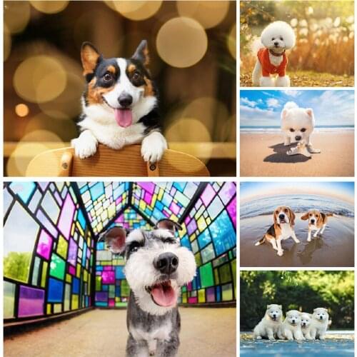 Pet Dog DIY Diamond Painting Cute Pet Dog Diamond Inlaid Embroidery Mosaic Set Exquisite Living Room Wall Home Decoration