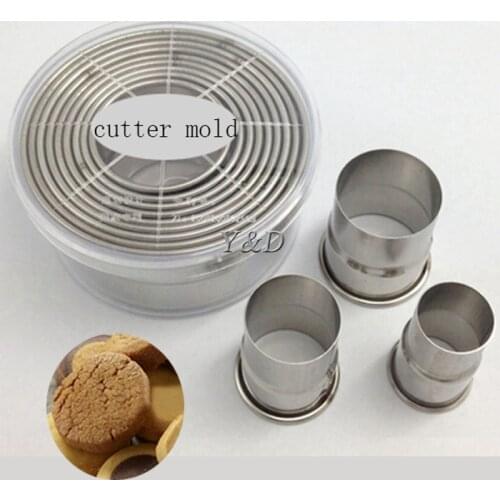 12 pcs Stainless Steel Round Cutter Set Cutting Mould Cake Decoration Tool Cookie Pastry Tools Molds Thick Round Mousse Ring
