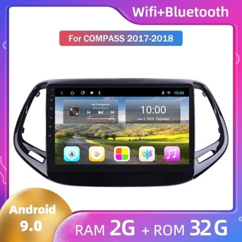 For Jeep Compass 2017 2018 Navigation on-Board GPs Navigator Zksoftware Large Screen Android 9 Car Radio Player auto estereo