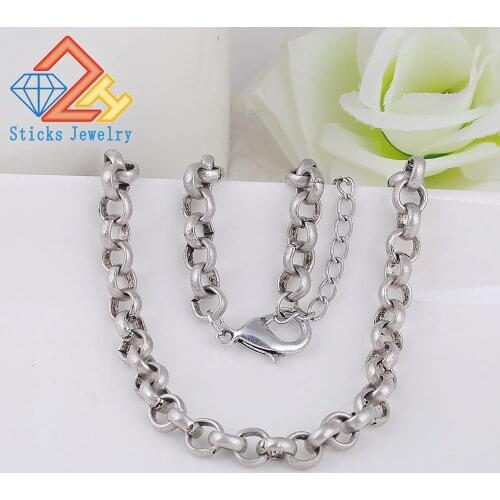 Charm Vintage Chain Necklace 45 mm X 7 mm Ancient Silver Plated Popcorn Chain Trendy Necklace for Men Jewelry