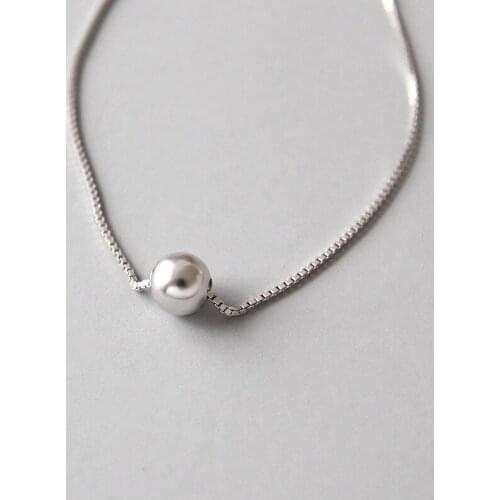 100% Silver 925 Necklace Shiny Geometric Bead Ball Chorker Necklace Sterling Silver chain ornaments Jewelry Woman Lady Gift