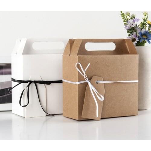 Kraft Paper Gift Box Cake West Point Brown White Packaging Paper Cup Gift Packing Bags Wedding Party Decoration