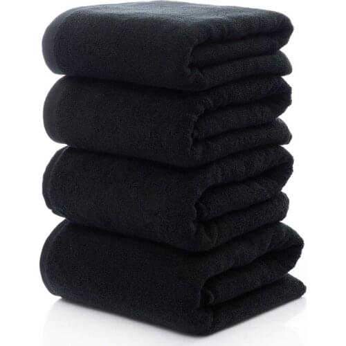 Drop shipping 3pcs/set soft 100% cotton Men black bath towel set high quality luxury hotel towel set bathroom hand face towel