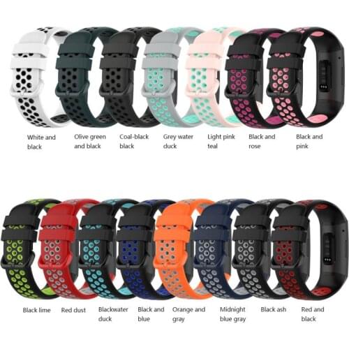 Replacement Wristband Strap For Fitbit Charge4 Charge3 3SE Universal Silicone Dual-color Bracelet Wrist Strap Accessories TXTB1