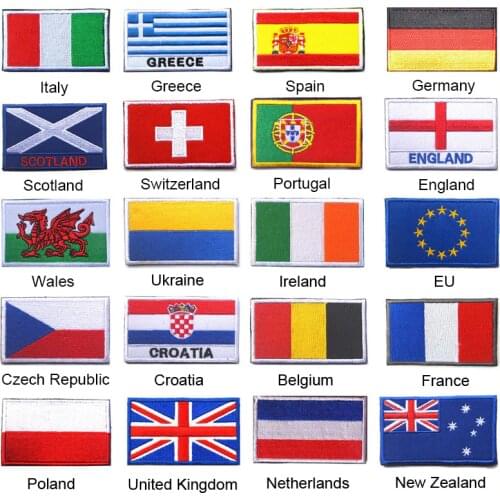 Fabric Country Flag Patches Military Russia Patch Japan Indian Ireland German Patch Hook Israel Flag Patch For Backpack