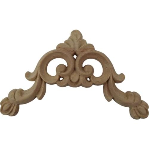 Vintage Wood Carved Decal Corner Applique Frame for Home Furniture Wall Cabinet Door Wedding Decoration Wooden Miniature Craft