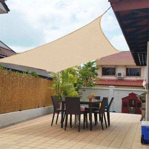 Waterproof Canopy Sun Shelter Triangle Sunshade Outdoor Canopy Garden Patio Pool Shades Sail Awning Camping Shade Cloth Anti-UV