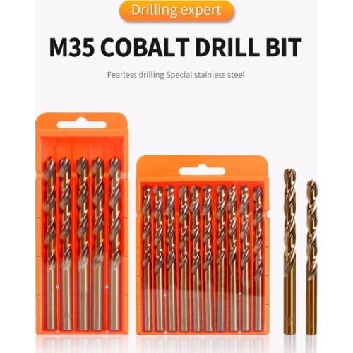 HSS M35 Cobalt Coated Twist Drill 1.0-13 mm Drill Bit Is Suitable For Wood/Metal Hole Cutter Round Shank Gun Drill Bit