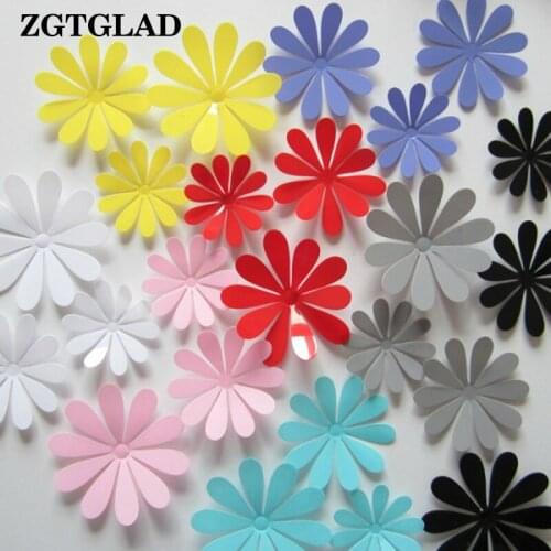 ZGTGLAD 12 Pcs 3D Beautiful Flower Wall Sticker Home Kitchen Wall Decor Mixed Sizes Wall Stickers For Kids Rooms