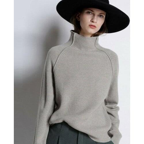 Womens Cashmere Turtleneck Loose Sweater Tops Warm Knitwear Pullover Jumper