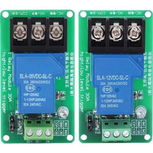 1 Channel DC 5V 12V Relay Module with Optocoupler Isolation Support High and Low Level Trigger Switch 30A