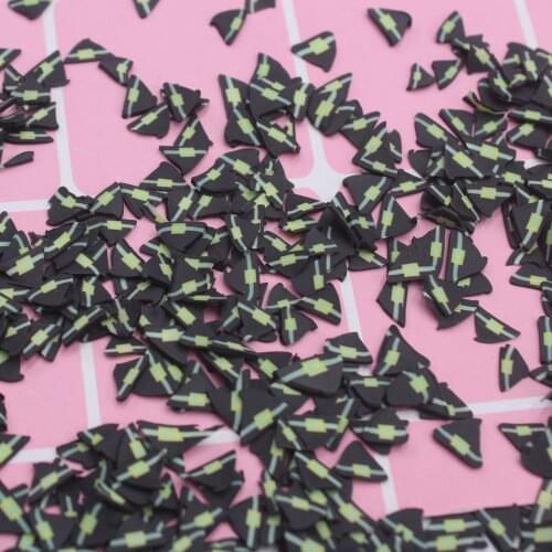 100g/Lot Halloween Black Hat Clay Slices Soft Pottery Miniaure Sprinkles for DIY Crafts Filling Decoration Accessories