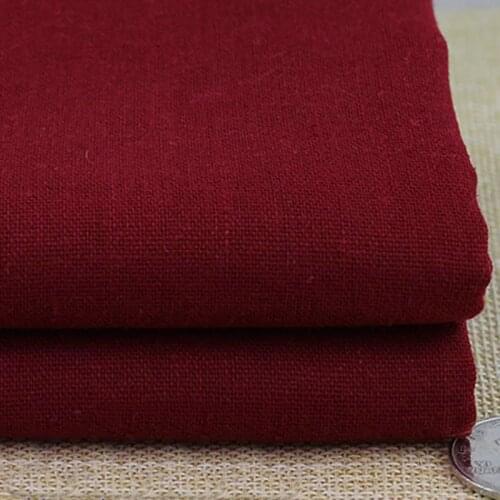 100cm*140cm burgundy fabric for dress skirt trousers sewing tissu solid cotton linen