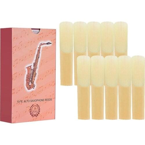 ELOS-10pcs/ Box Eb Alto Saxophone Reeds Sax Reeds Strength 2.5 Woodwind Instrument Parts & Accessories