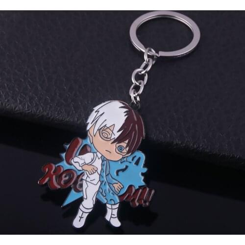 Anime My Hero Academia Keychain Izuku Midoriya Katsuki Bakugou All Might Figure Keyring for Women Men Jewelry