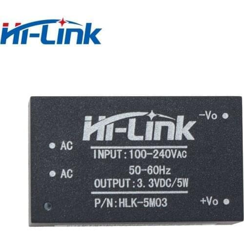 Free shipping 5 pcs/lot HLK-5M03 220V to 3.3V 5W mini power supply module intelligent household switching AC DC transformer