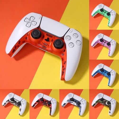 Controller Handle Front Middle Housing Shell for Sony PS5 Gamepad Decorative Strip Skin Case Cover Face-plate Replacement