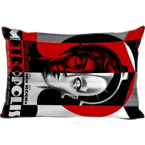 Metropolis Pillow Cover Bedroom Home Office Decorative Pillowcase Rectangle Zipper Pillow Cases Satin Fabric A12.21