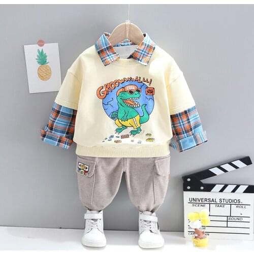 Spring Autumn Baby Boy/Girls Children Clothing Cartoon Pullover Sweatershirt+Pants 2Pcs Sets Toddler Casual Sports Outfits