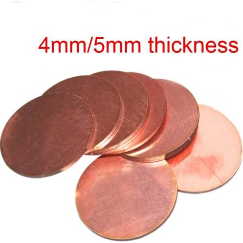 4mm 5mm thick Copper wafer disk planchet Constant lobe circular plate disc plate copper circular flat-plate Pure copper gaskets