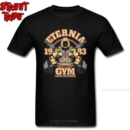 Men T-Shirts Workout Fitness Tshirt Master Of The Universe Eternia Power Big Size 100% Cotton Trendy T Shirts Black Streetwear