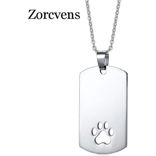 Modyle Customized Named Dog Tag Necklace Stainless Steel Pendant Necklace for Women Men Jewelry