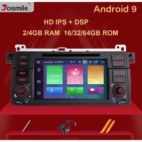 Josmile Car Multimedia Player 1 Din Android 9.0 For BMW E46 M3 Rover 75 Coupe Navigation GPS DVD Car Radio 318/320/325/330/335